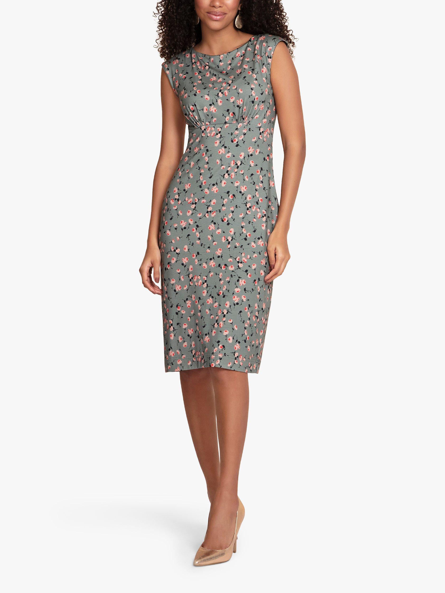 Product image 1 of 8, which shows Alie Street Pippa Shift Dress, Ditsy Floral Olive, 6-8