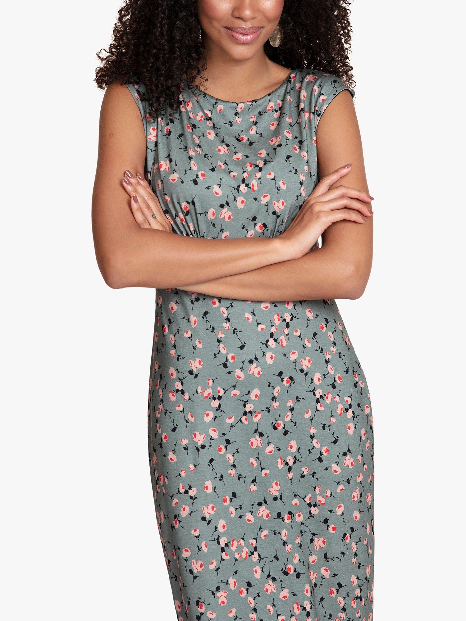 Product image 5 of 8, which shows Alie Street Pippa Shift Dress, Ditsy Floral Olive, 6-8