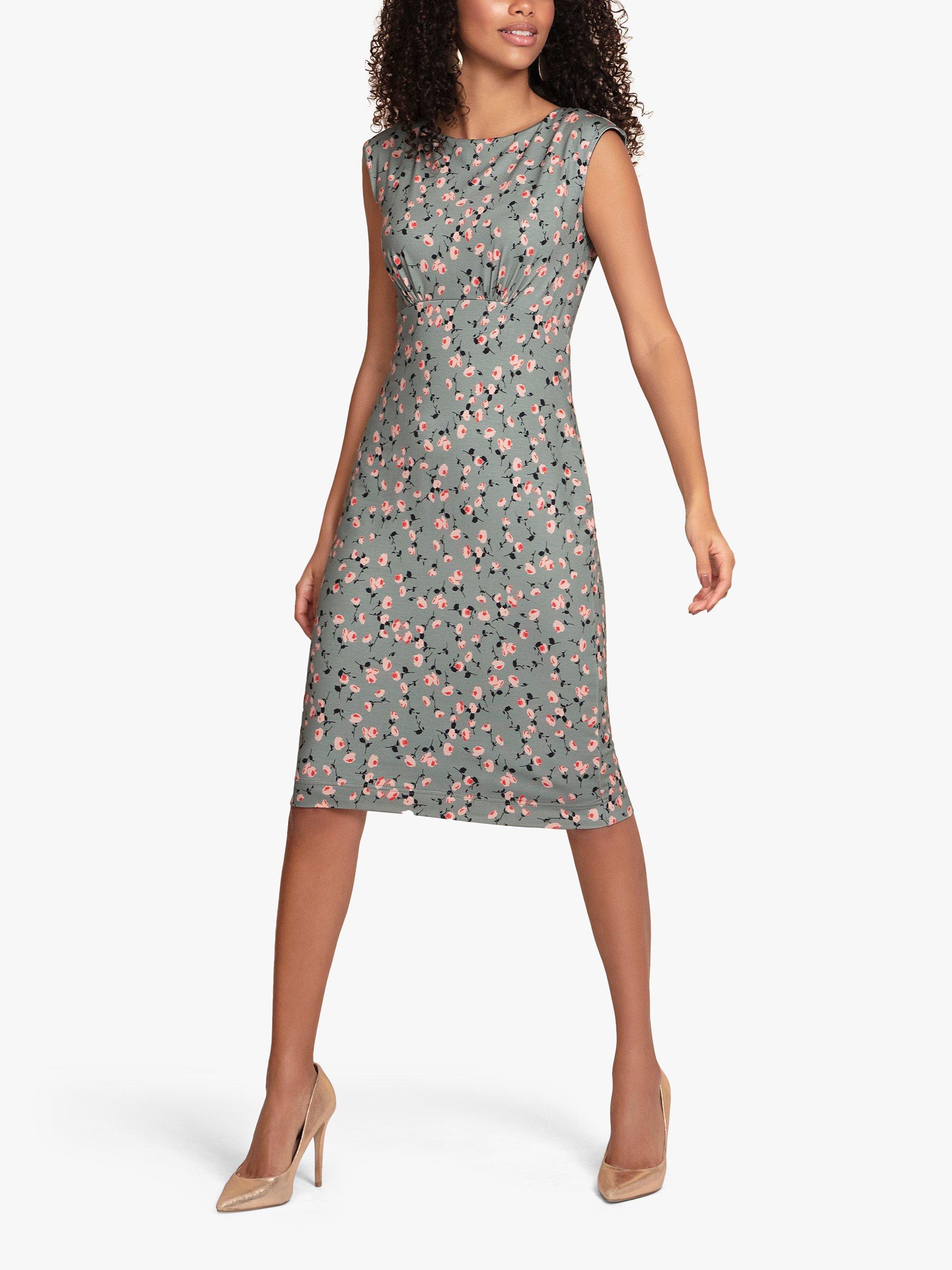 Product image 8 of 8, which shows Alie Street Pippa Shift Dress, Ditsy Floral Olive, 6-8
