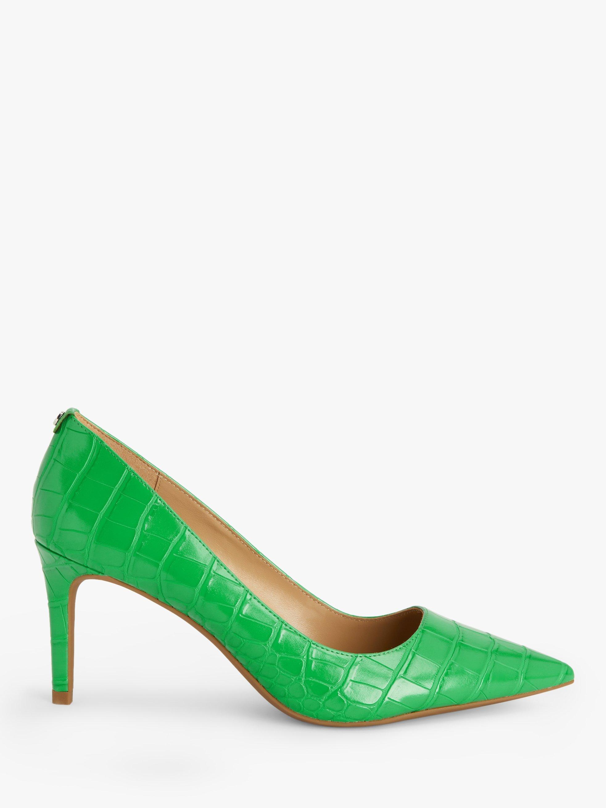 MICHAEL Michael Kors Croc Texture Pointed Toe Court Shoes, Palm, 6