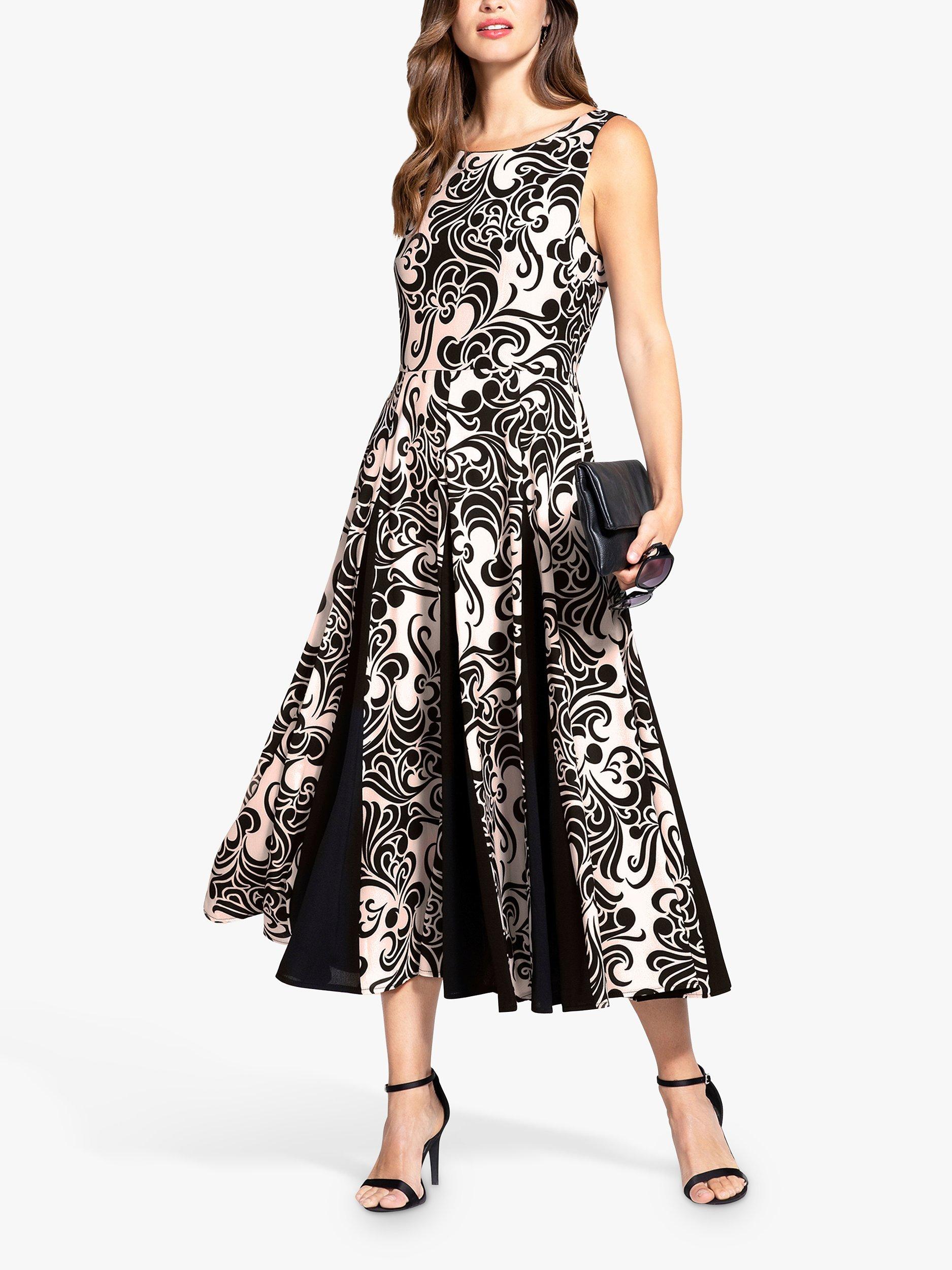 Product image 2 of 4, which shows HotSquash Contrast Pleat Midi Dress, Multi, 8