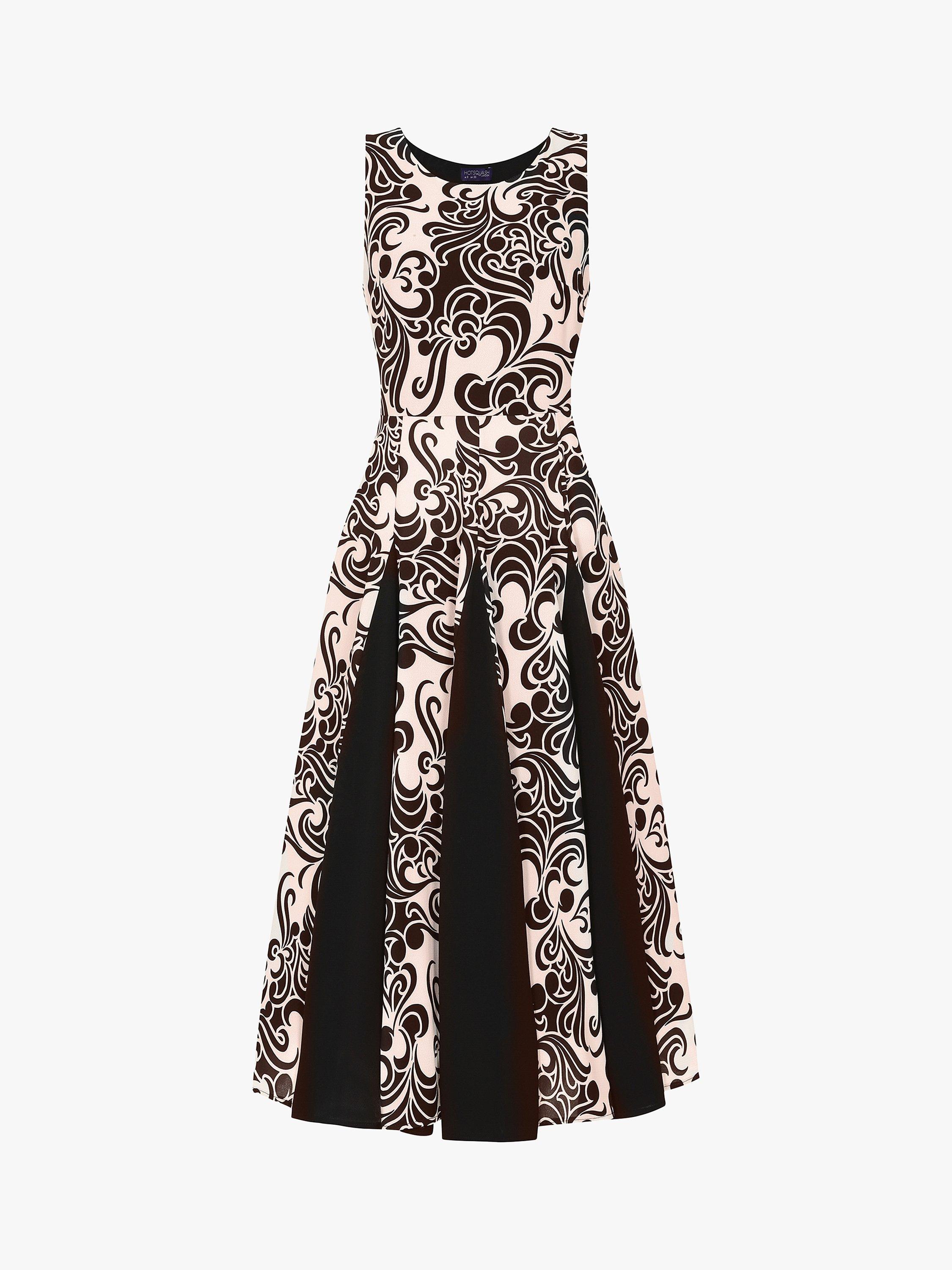 Product image 4 of 4, which shows HotSquash Contrast Pleat Midi Dress, Multi, 8