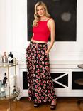 HotSquash Roll Top Maxi Skirt, Polka Dots Black/Red