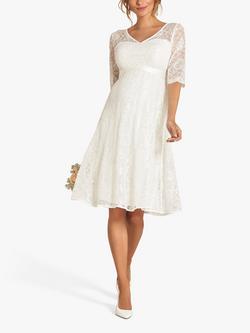 Tiffany Rose Flossie Maternity Lace Short Wedding Dress - view 2, Ivory