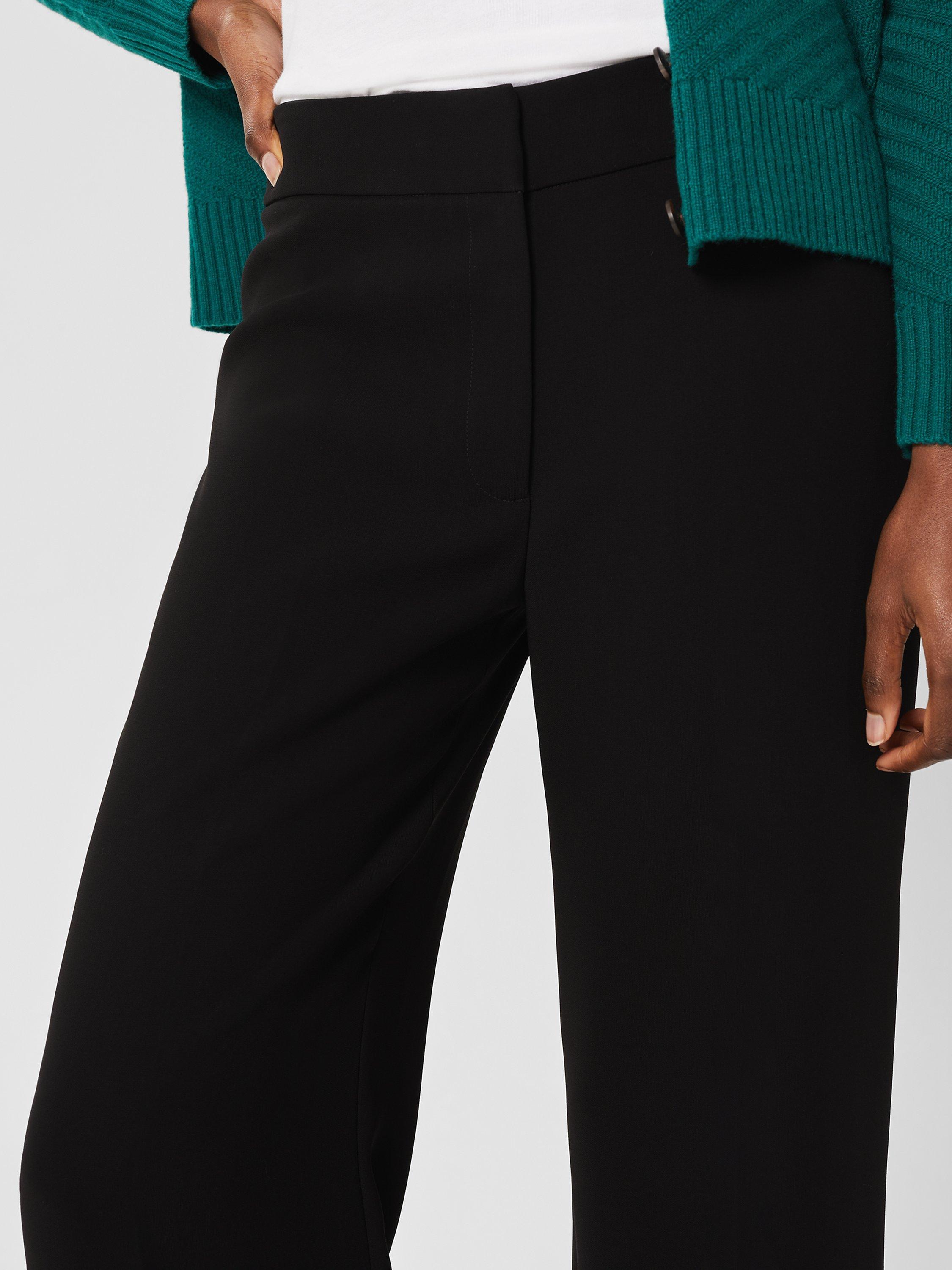 Product image 3 of 5, which shows Hobbs Petite Mel Straight Leg Trousers, Black, 22