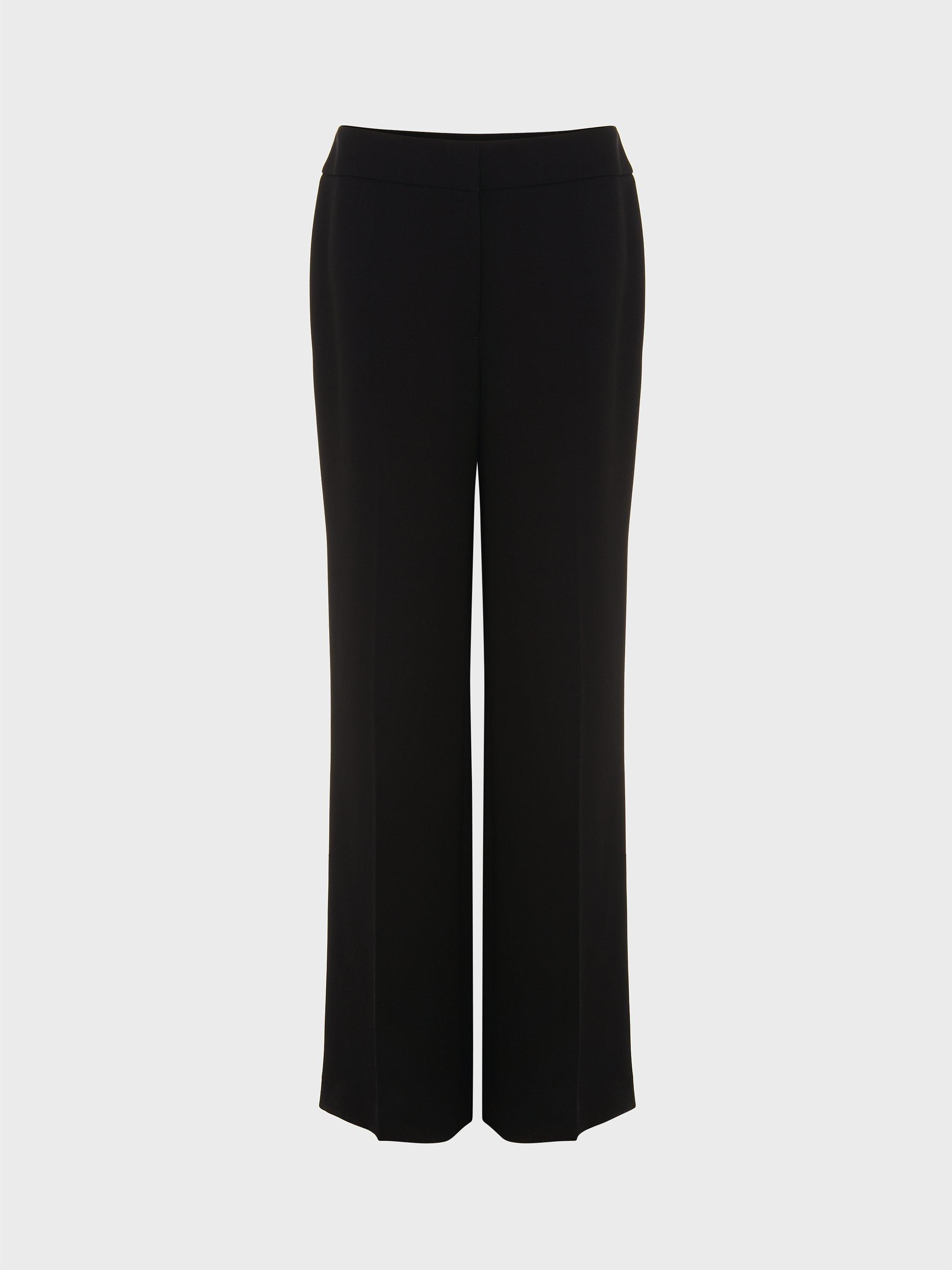 Product image 5 of 5, which shows Hobbs Petite Mel Straight Leg Trousers, Black, 22
