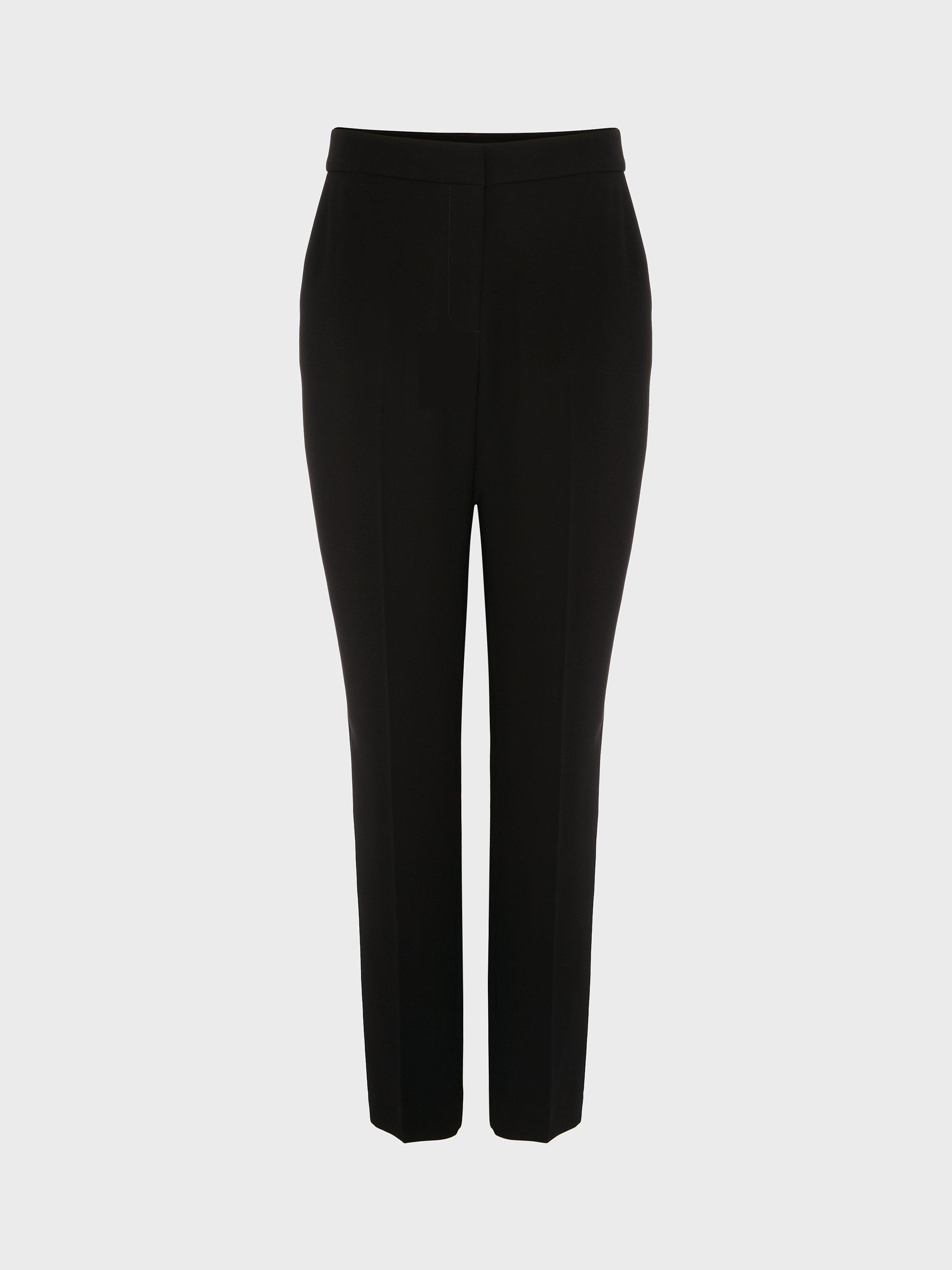 Product image 2 of 6, which shows Hobbs Petite Mel Tapered Trousers, Black, 18
