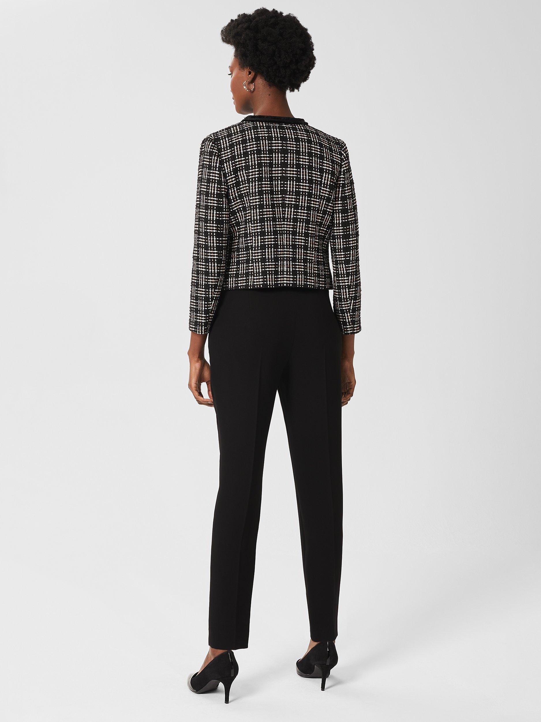 Product image 3 of 6, which shows Hobbs Petite Mel Tapered Trousers, Black, 18