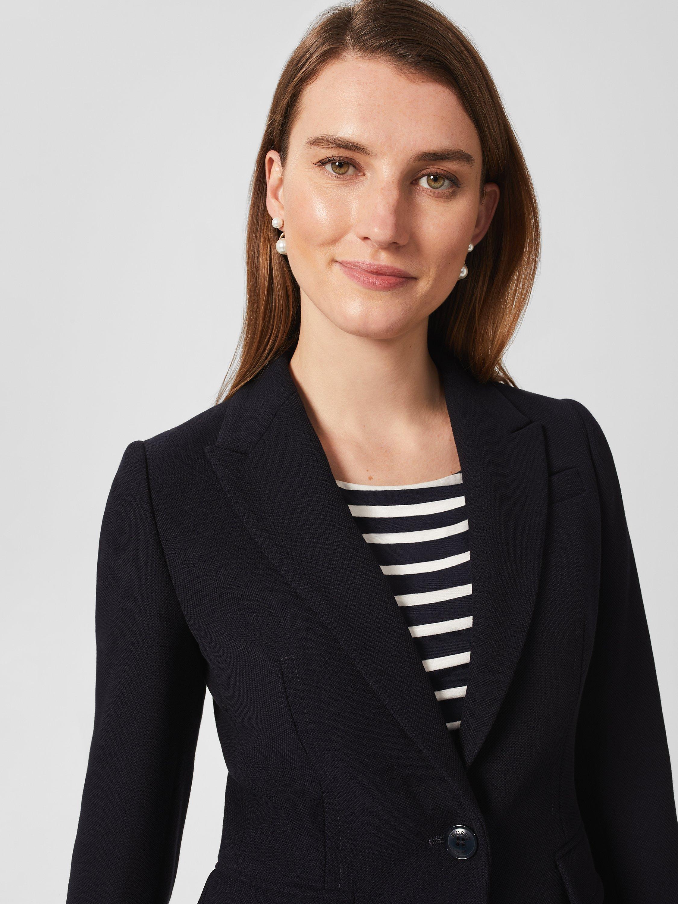 Product image 3 of 5, which shows Hobbs Petite Mia Jacket, Navy, 20