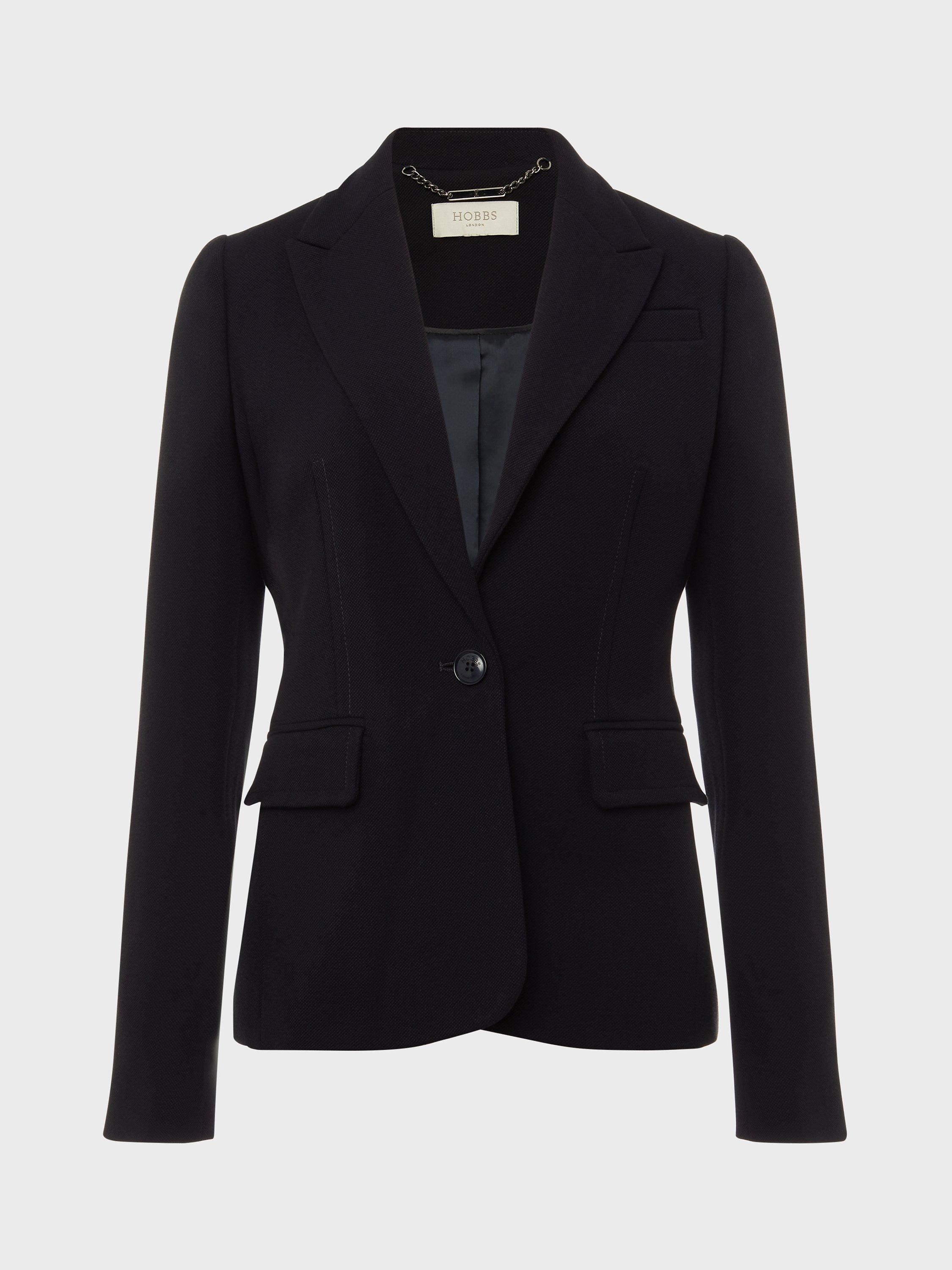 Product image 5 of 5, which shows Hobbs Petite Mia Jacket, Navy, 20