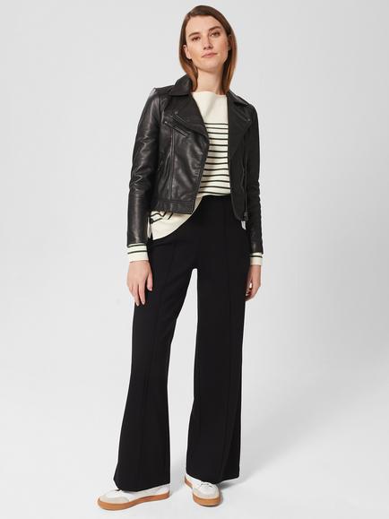 Hobbs Petite Prim Trousers, Black, Black