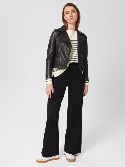 Hobbs Petite Prim Trousers, Black - view 2, Black