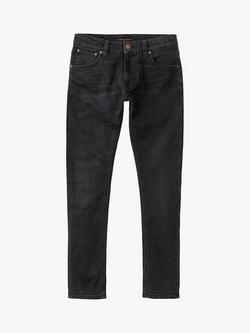 Nudie Jeans Slim Tight Terry Jeans, City Dust, Soft Black