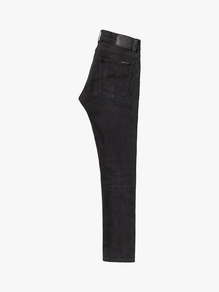 Nudie Jeans Slim Tight Terry Jeans, City Dust - view 2, Soft Black