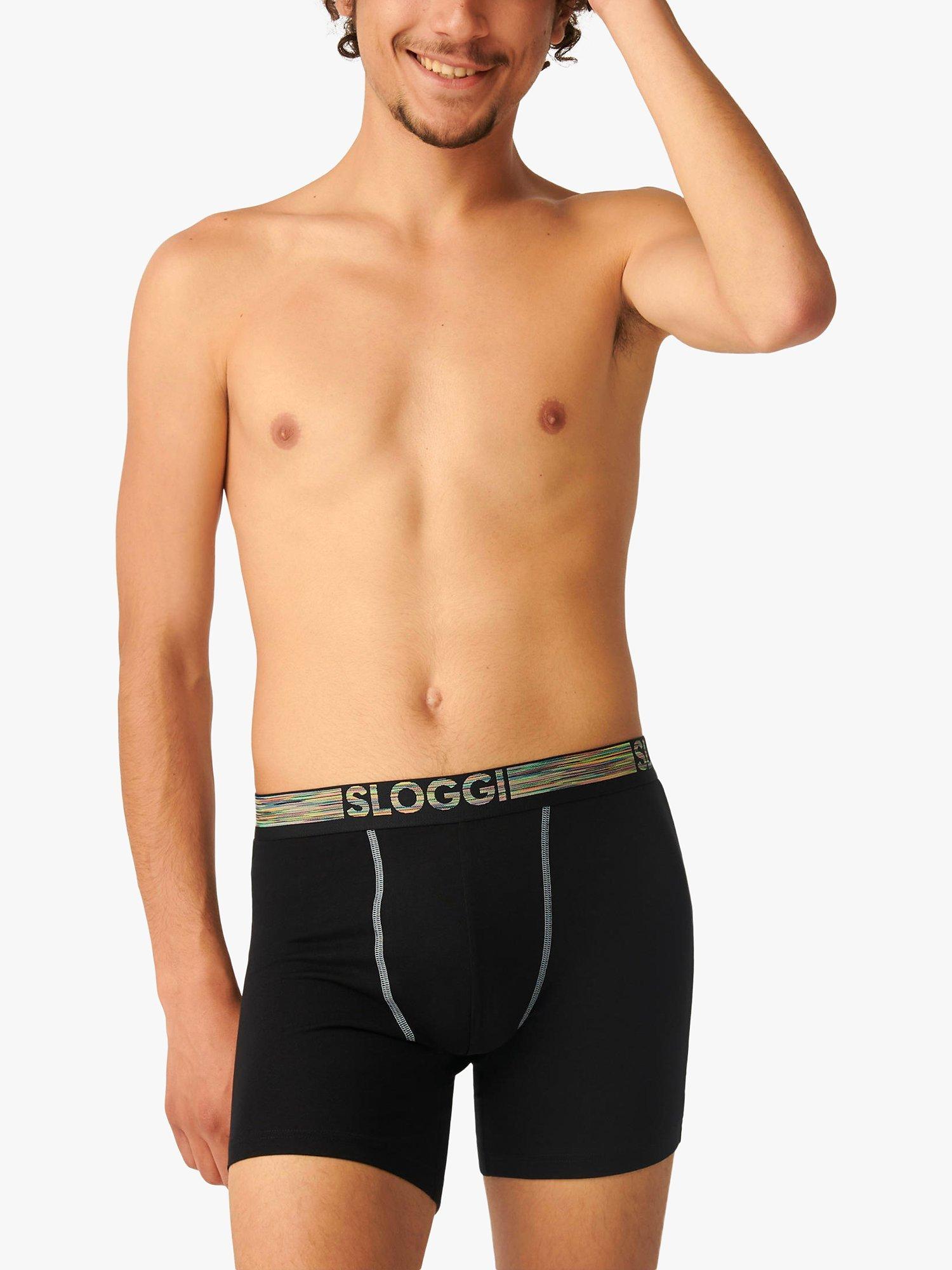 sloggi GO ABC Natural Cotton Stretch Hipster Trunks, Pack of 2, Black