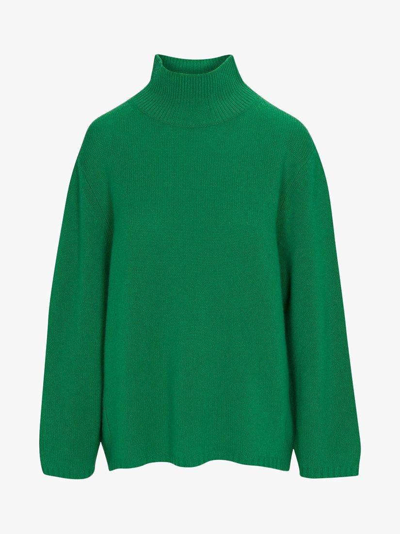 360 Sweater Luella Plain Turtleneck Cashmere Jumper, Emerald