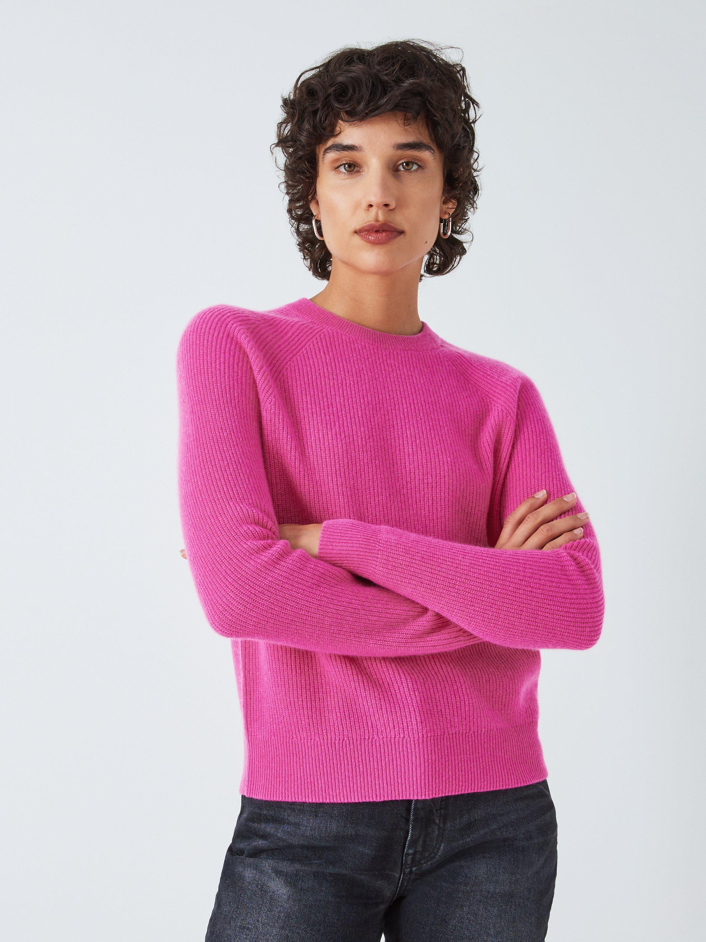 John Lewis Cashmere Rib Trim Crew Neck Jumper