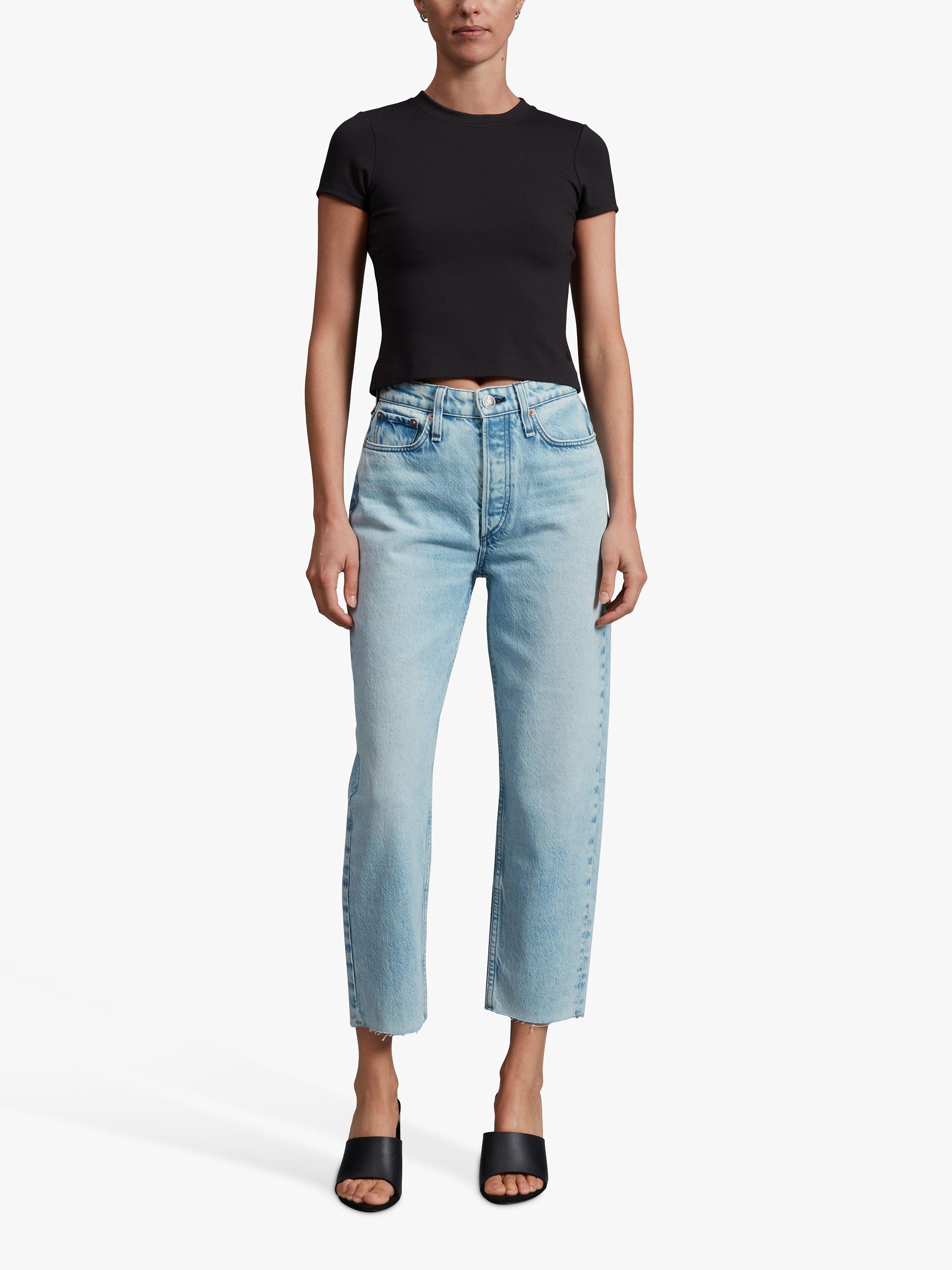 rag & bone Alissa Straight Leg Cropped Jeans, Crystal