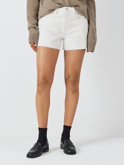 FRAME Le Brigette High Rise Denim Shorts, Blanc, Blanc