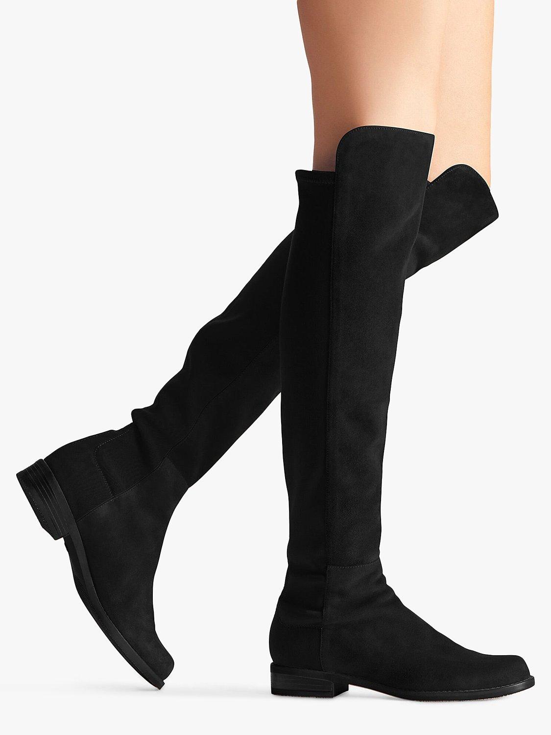 Stuart Weitzman 5050 Suede Long Knee Boots Black