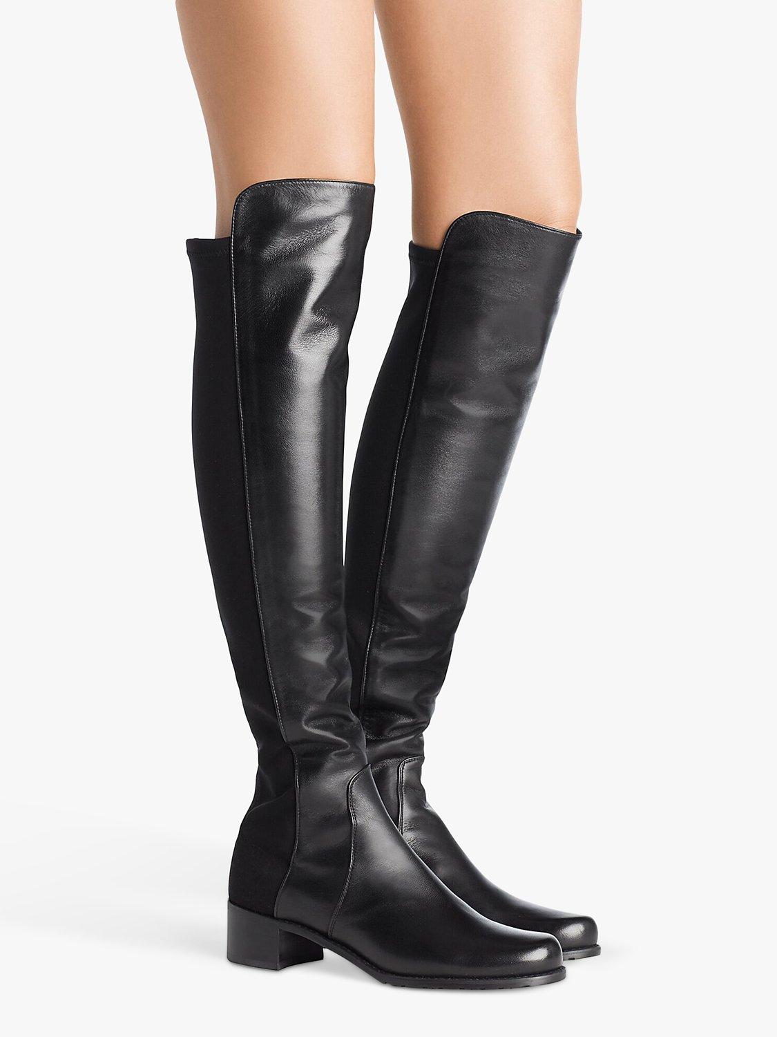 Stuart Weitzman Reserve Leather Over The Knee Boots Black