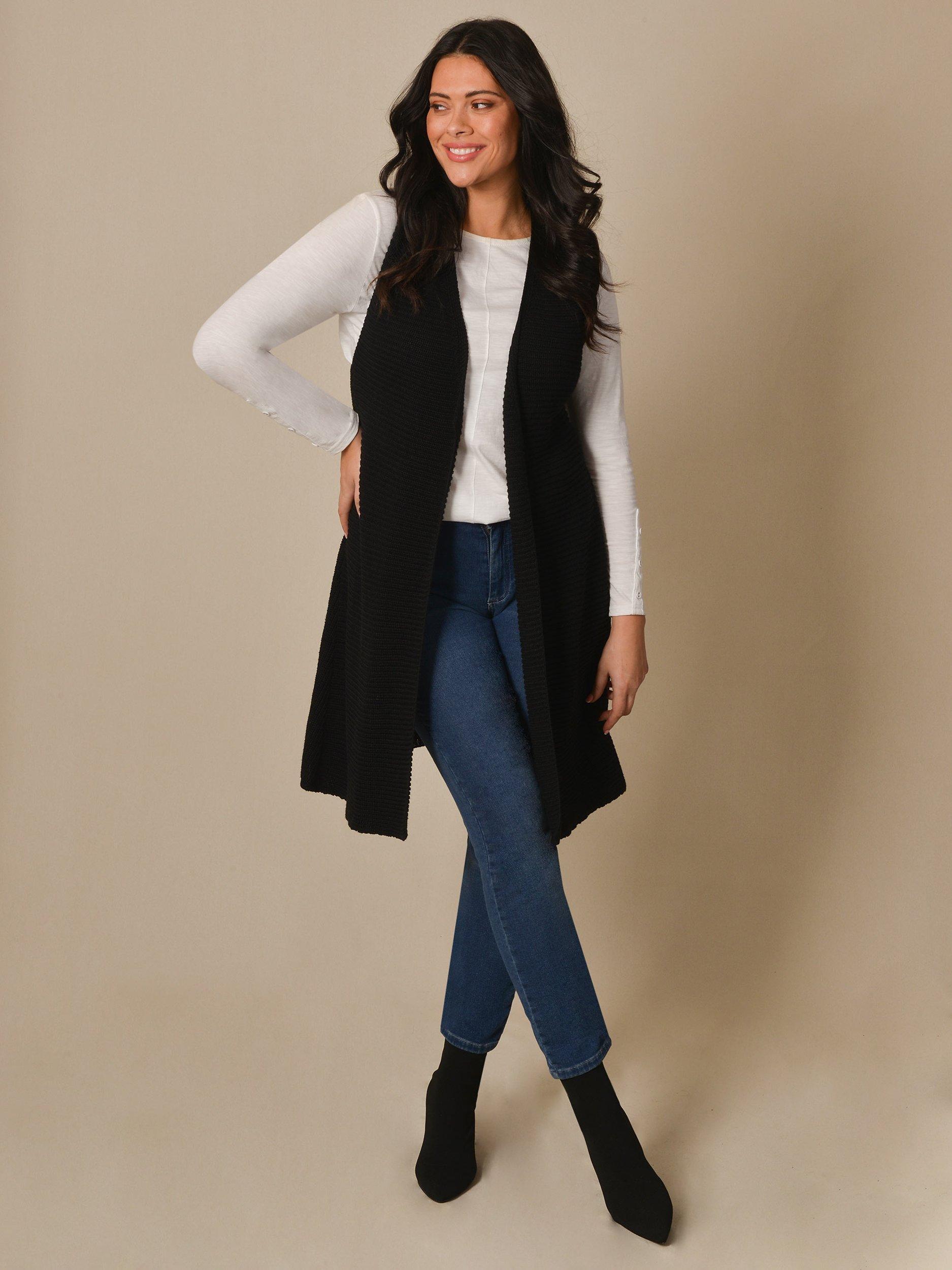 Live Unlimited Curve Cotton Wool Blend Cardigan, Black