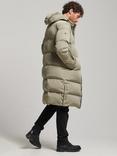 Superdry Longline Duvet Coat, Light Khaki