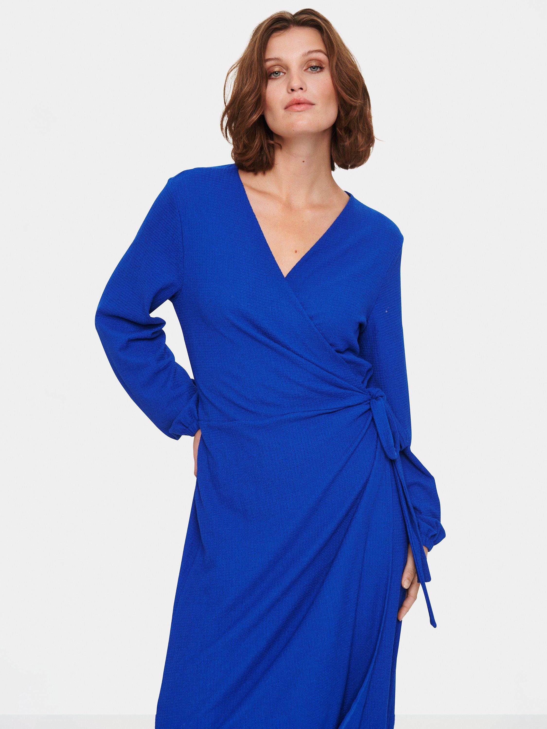 Saint Tropez Shila Wrap Midi Dress, Surf Blue, XS