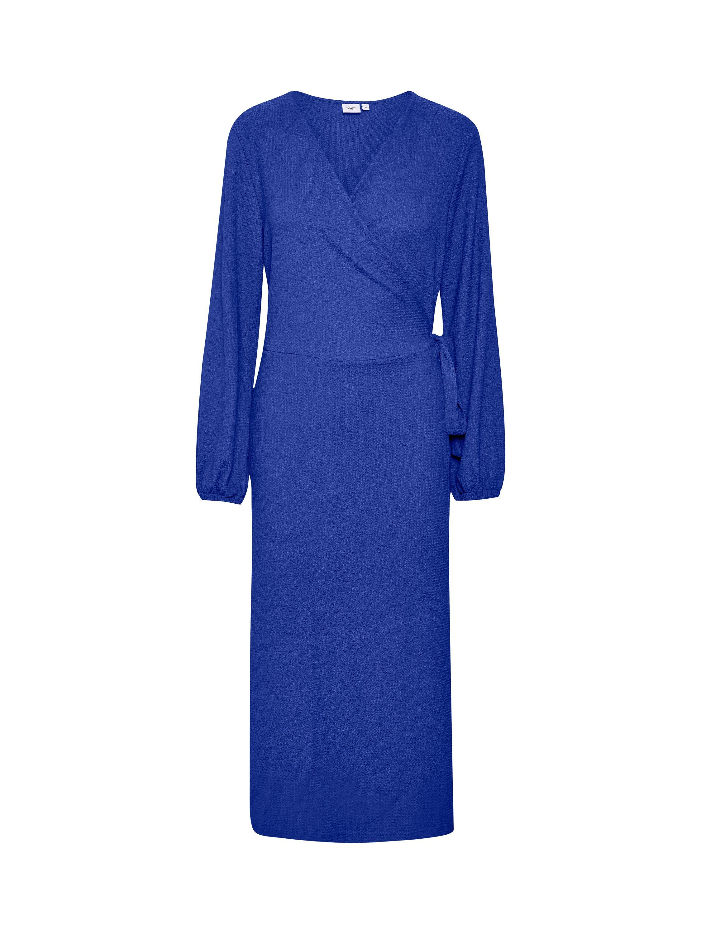 Saint Tropez Shila Wrap Midi Dress, Surf Blue, XS