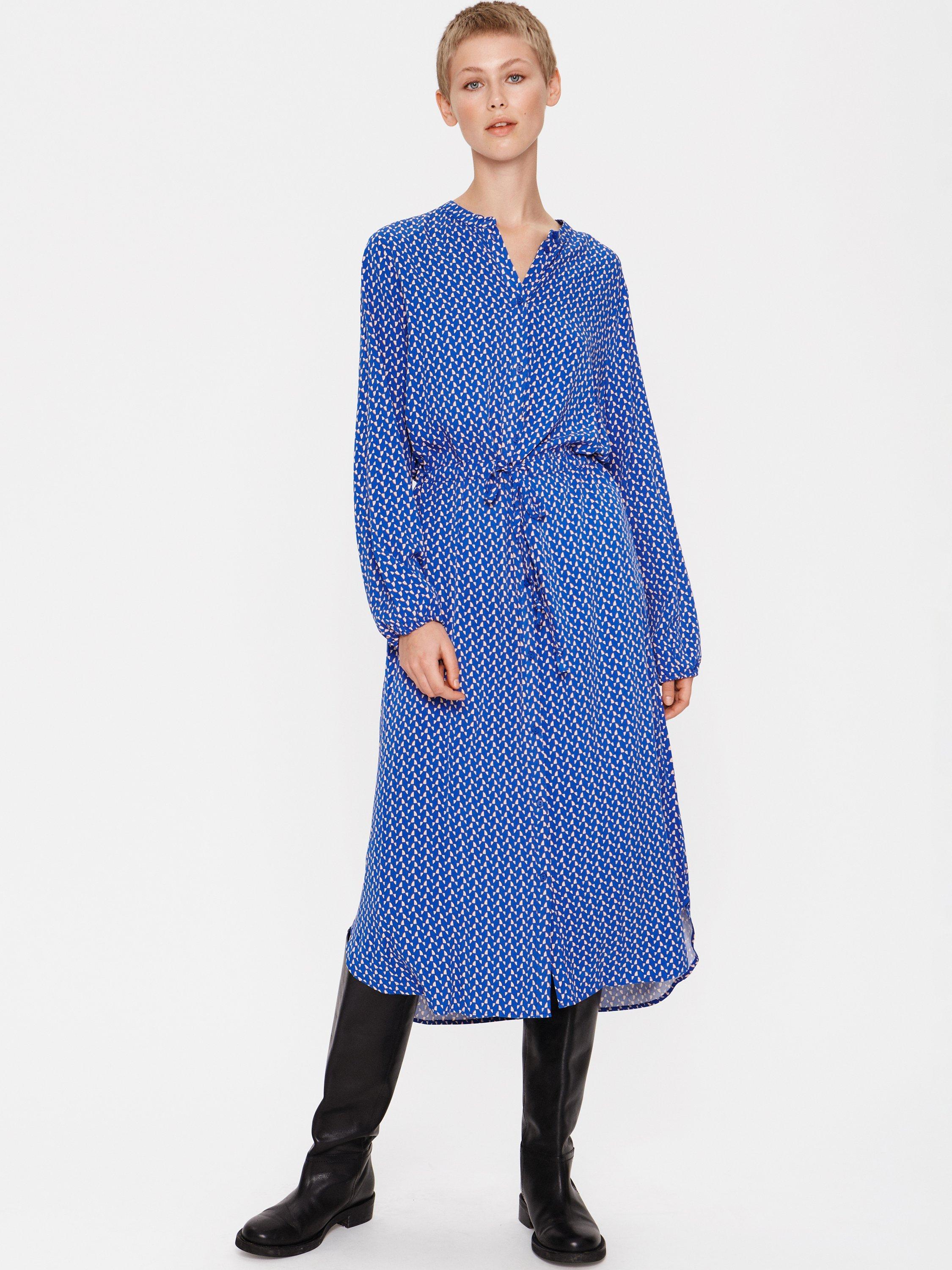 Saint Tropez Ilga Long Sleeve Shirt Midi Dress, Surf Blue Fresco
