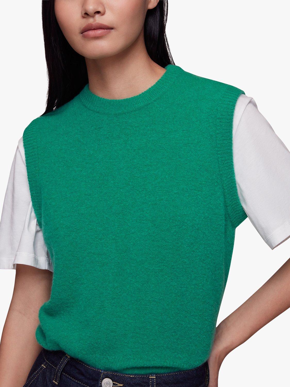 Whistles Kira Crew Neck Tank Top, Green
