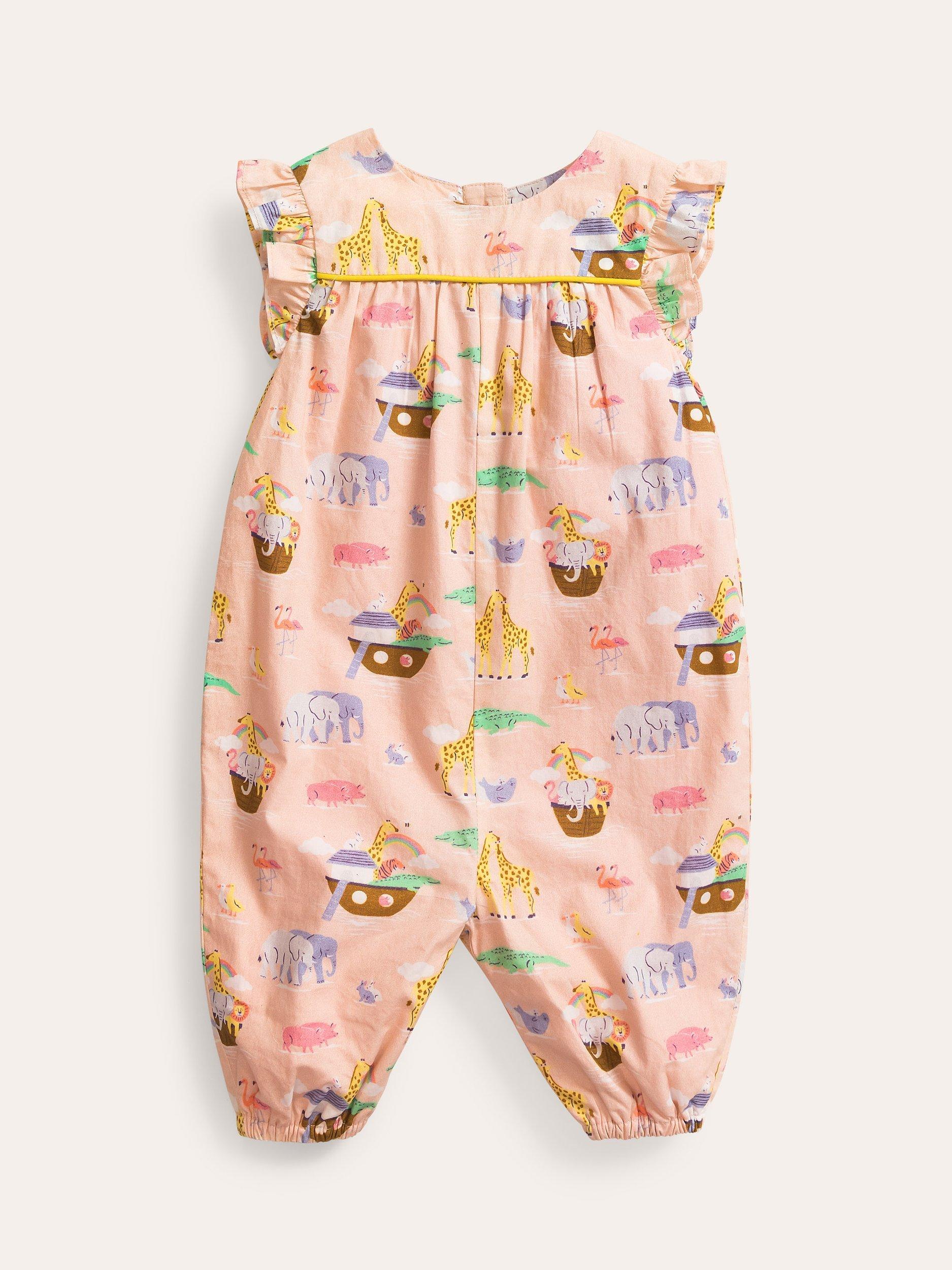 Mini Boden Baby Ruffle Romper, Dusky Pink