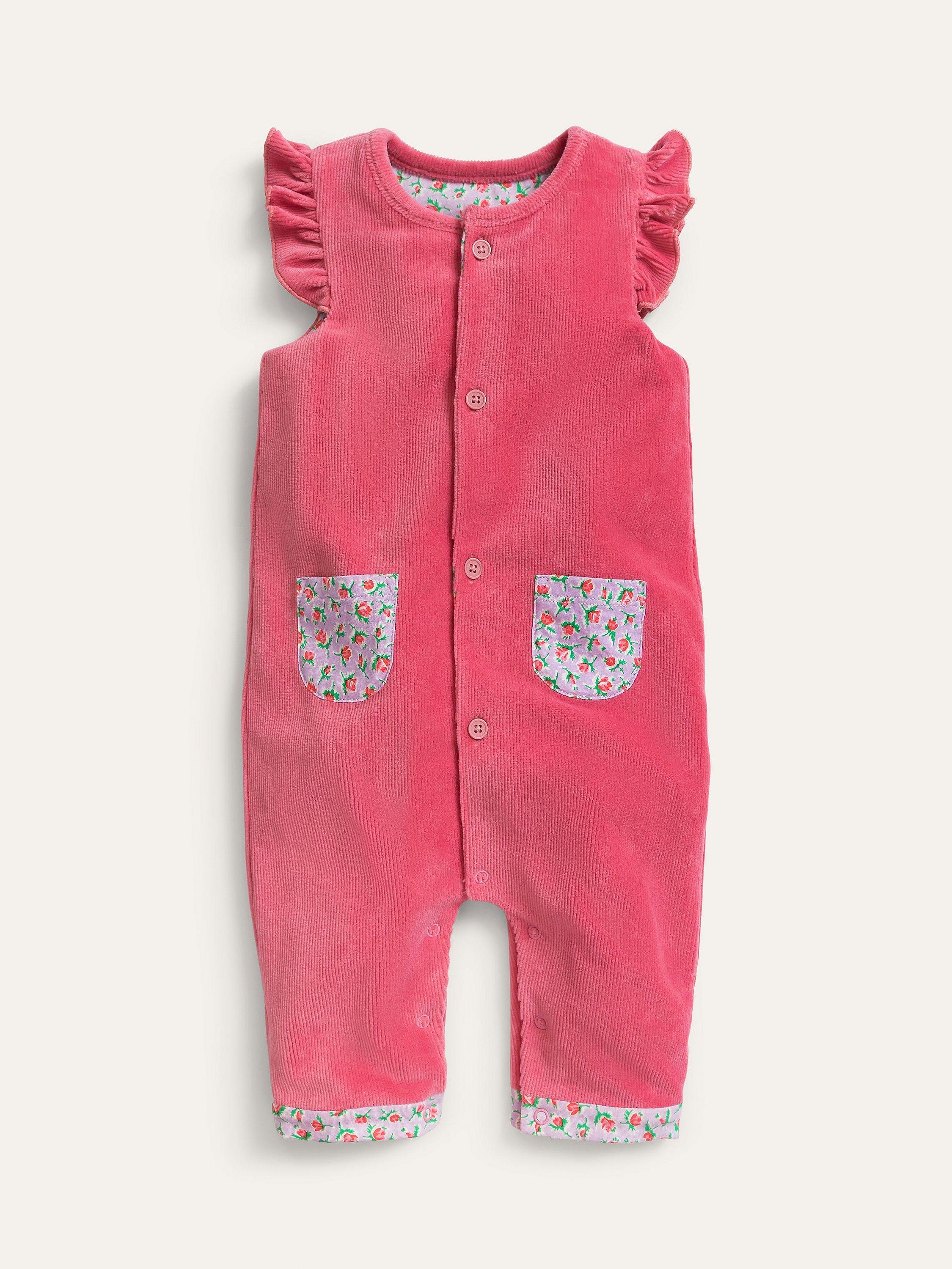 Mini Boden Baby Corduroy Romper, Desert Rose
