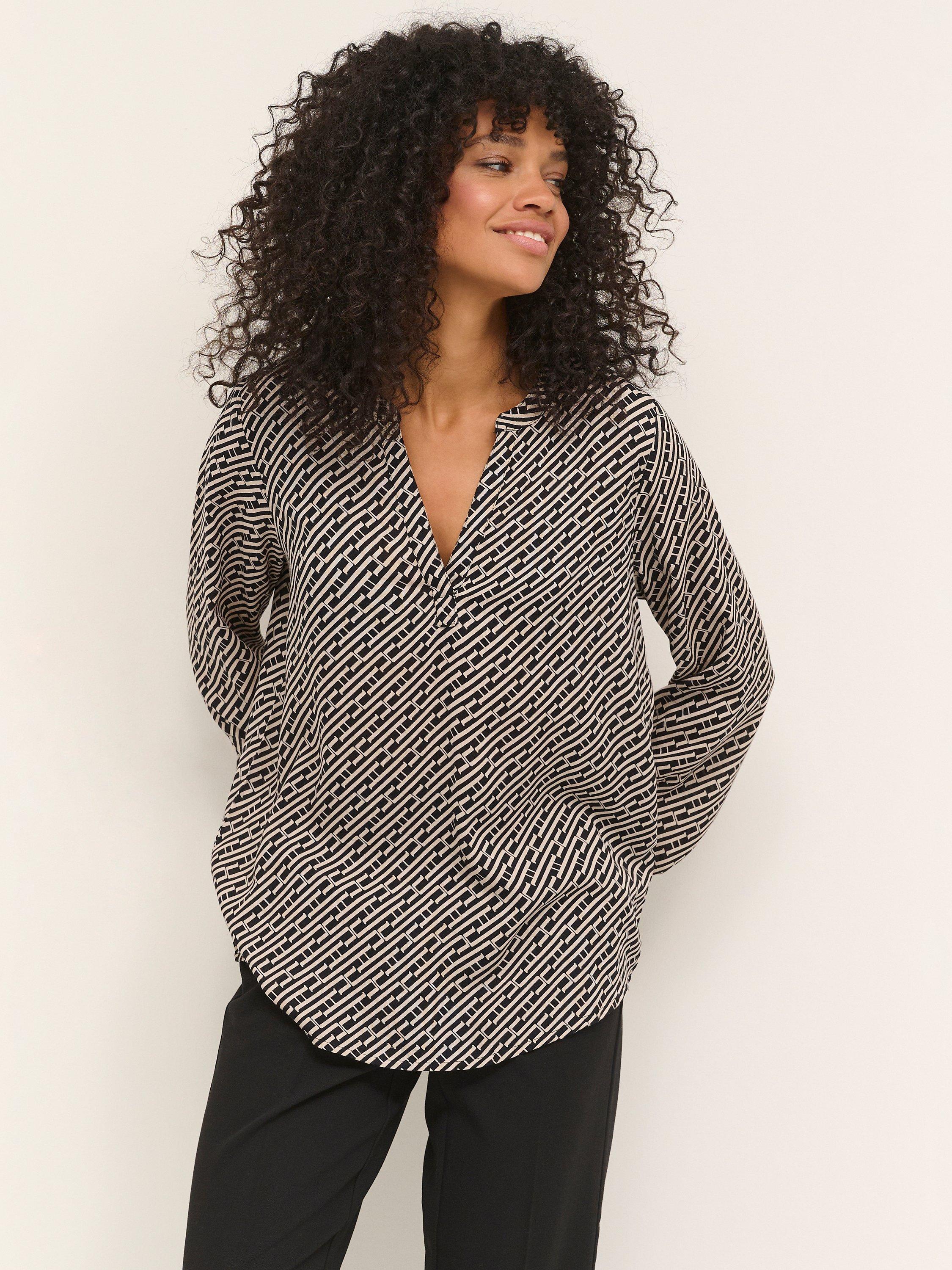 KAFFE Kenny Tilly Blouse, Black/White