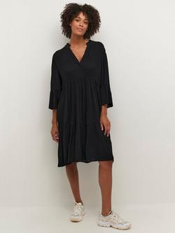 KAFFE Marianah Tiered Knee Length Dress, Black