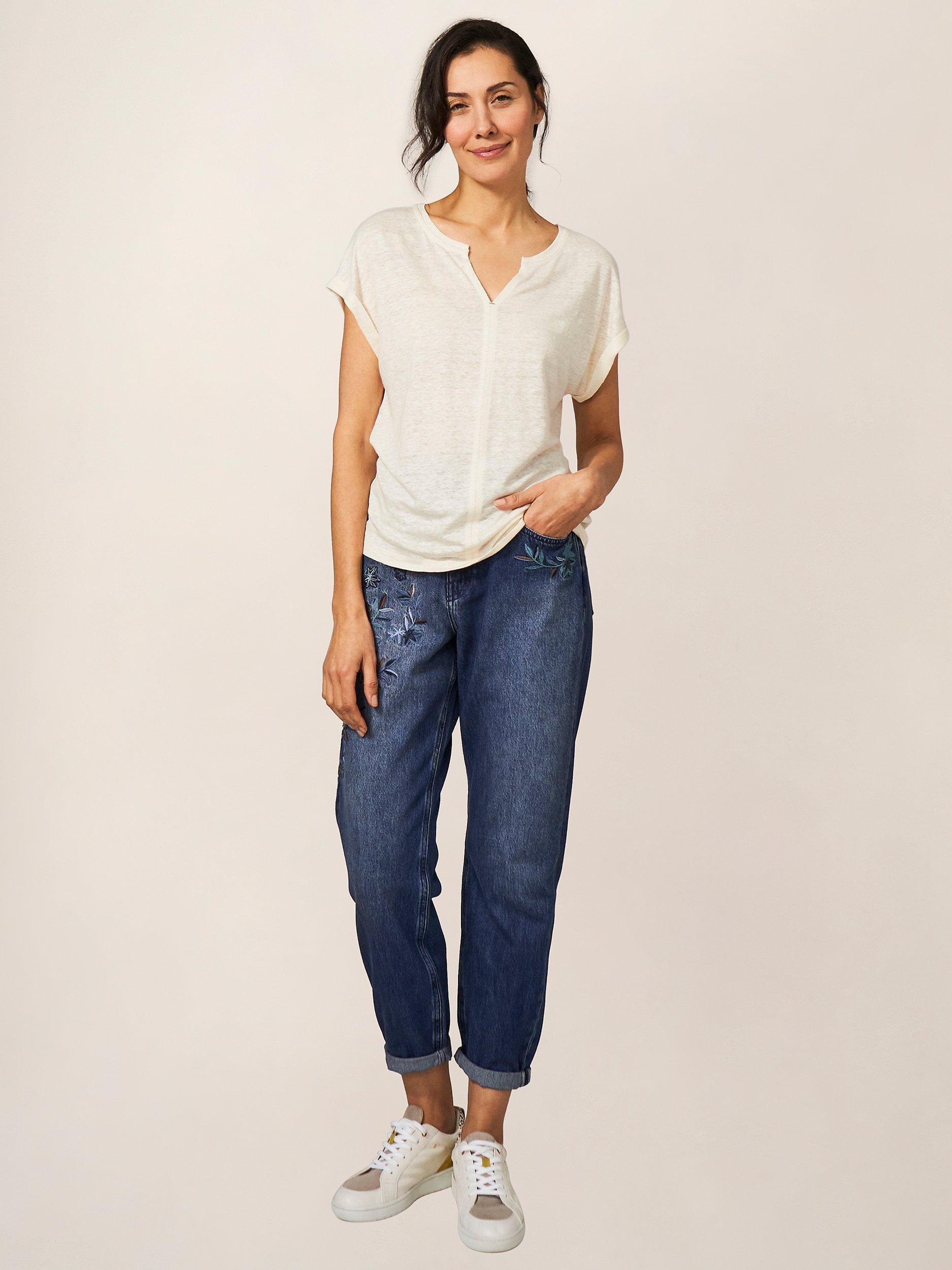 White Stuff Linen Sunshine T-Shirt, Natural