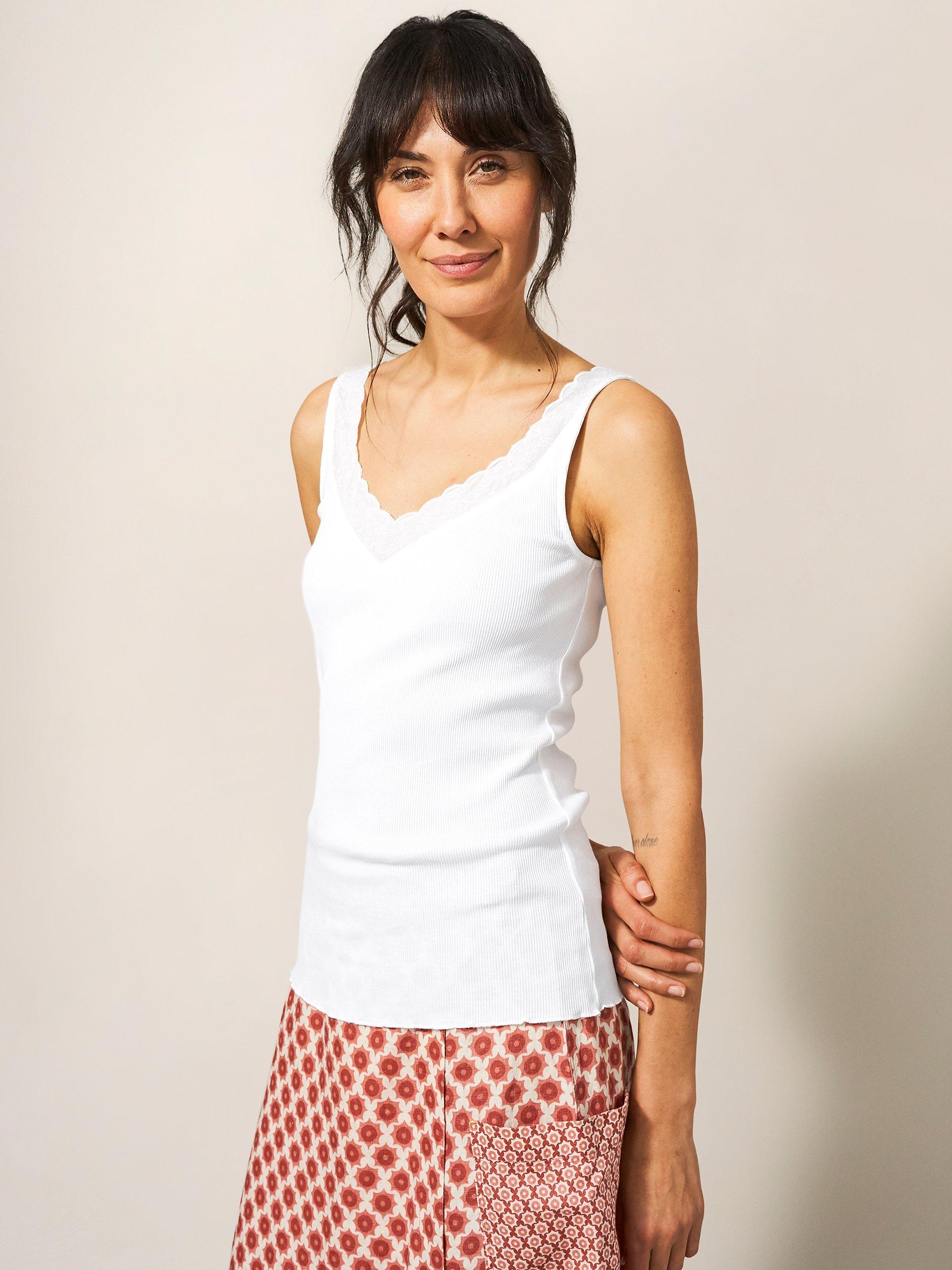 Product image 3 of 6, which shows White Stuff Sea Breeze Vest Top, Bril White, 6