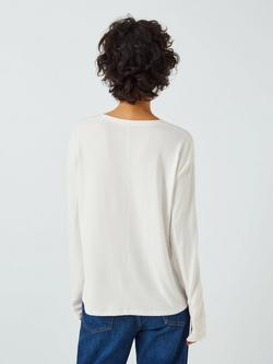 rag & bone The Knit Plain Long Sleeve Top, White - view 2, White
