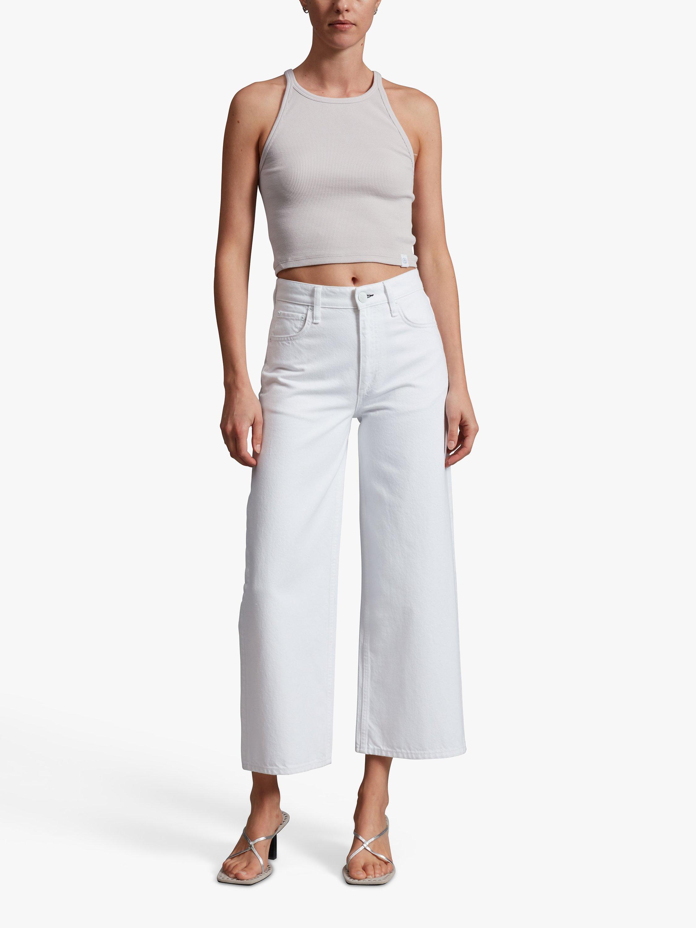 rag & bone Andi Wide Leg High Rise Jeans, Optic White