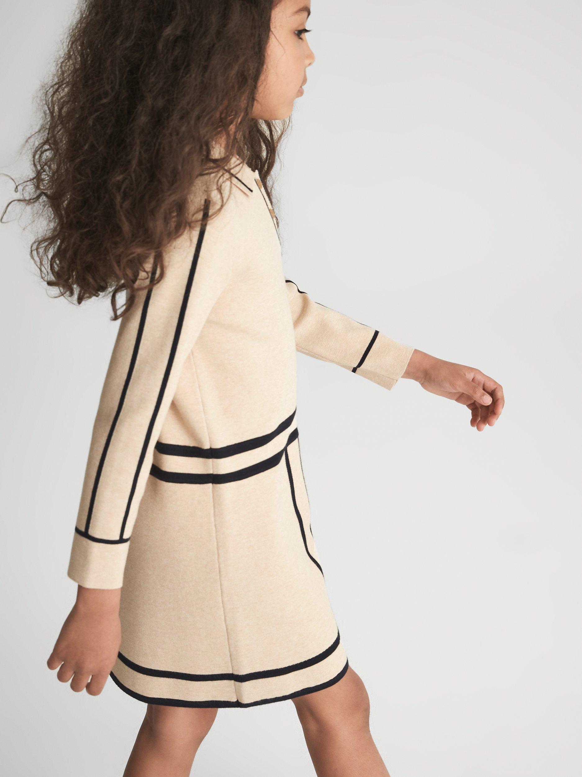 Reiss Kids' Layla Knit Mini Dress, Camel