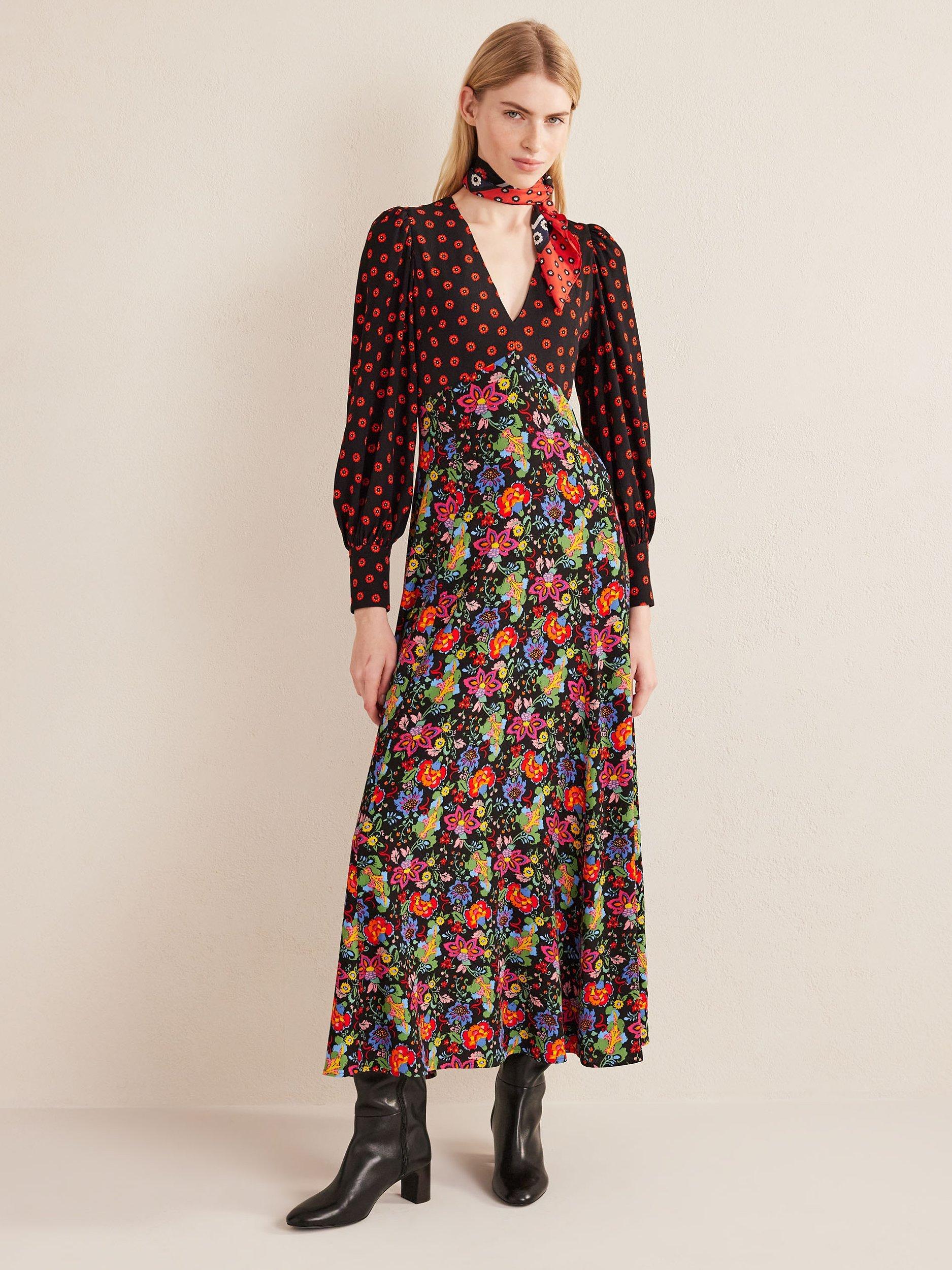 Boden Carnation Blouson Sleeve Dress, Black