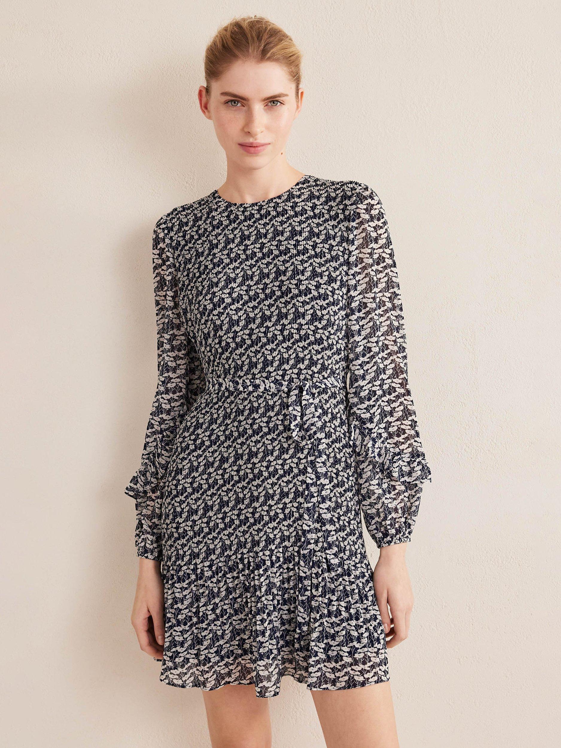 Boden Plisse Swing Mini Dress, Multi