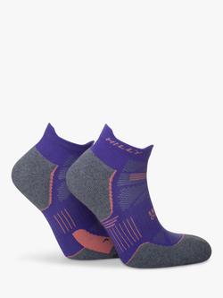 Hilly Supreme Ankle Running Socks - view 2, Plum/Grey Marl
