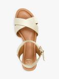 Dune London Linnie Leather Cross Strap Sandals, Gold