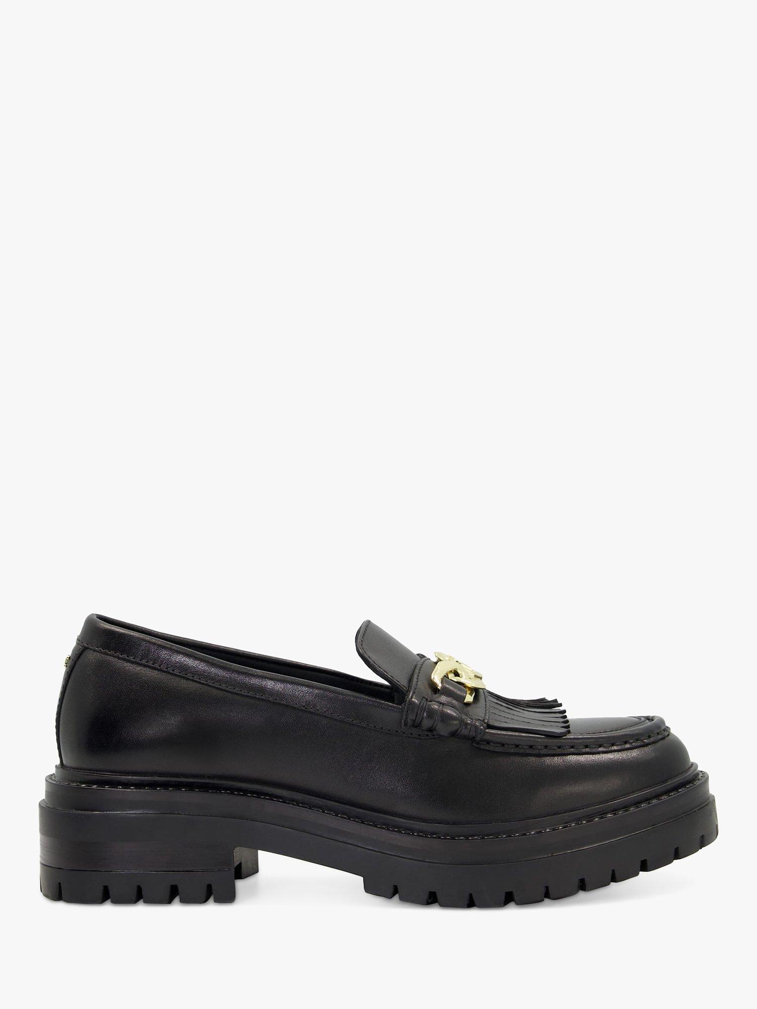 Dune Georgiana Leather Chain Tassel Chunky Loafers