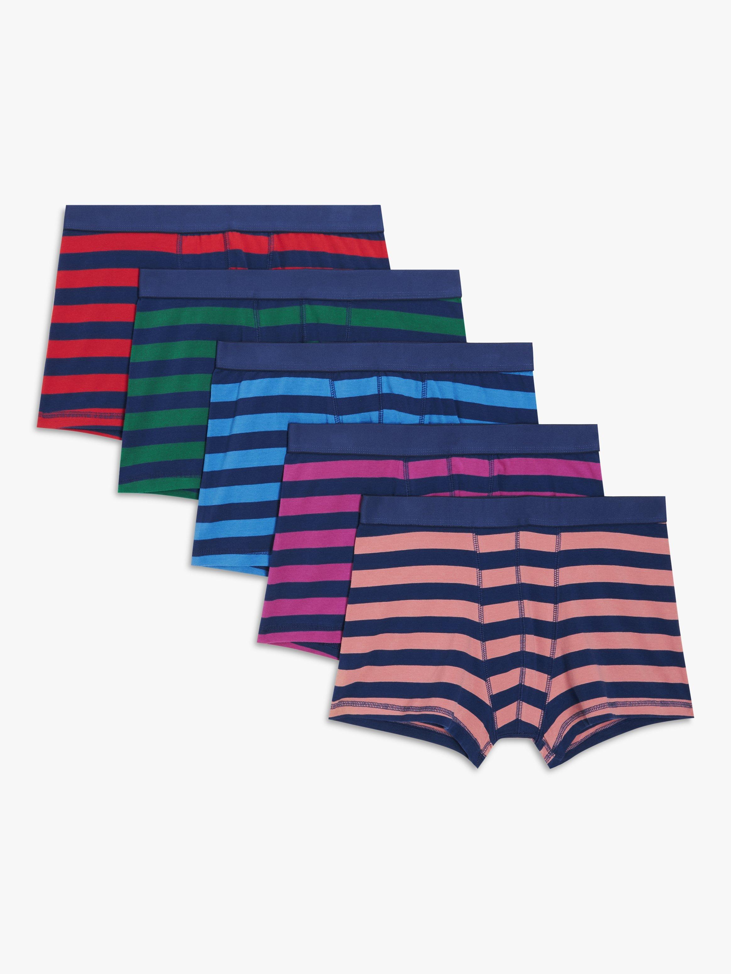 John Lewis ANYDAY Stripe Trunks, Pack of 5, Multi