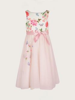 Monsoon Kids' Artisan Rose Tulle Dress, Ivory, Ivory