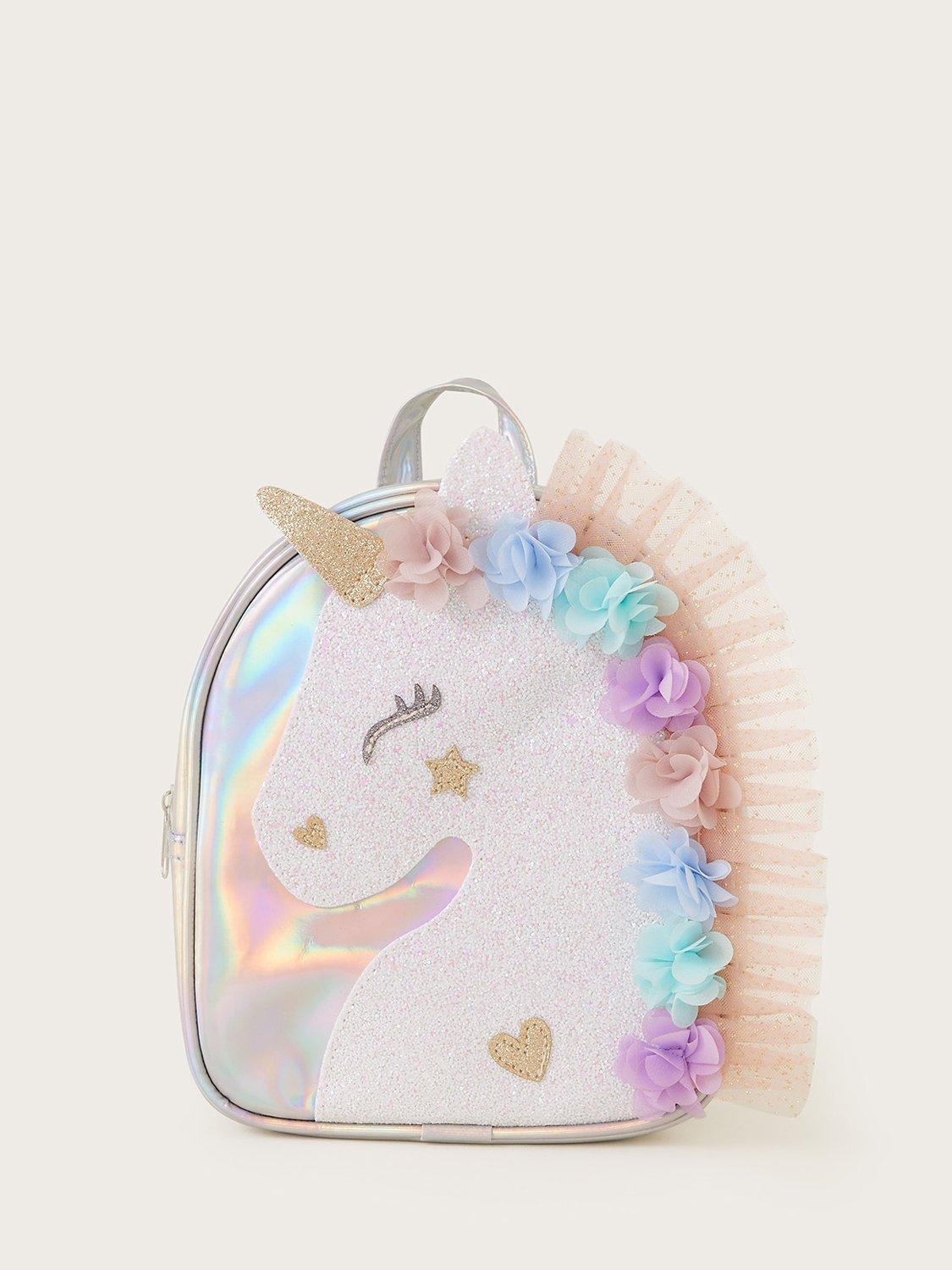 Monsoon Kids' Una Unicorn Ruffle Backpack, Pink