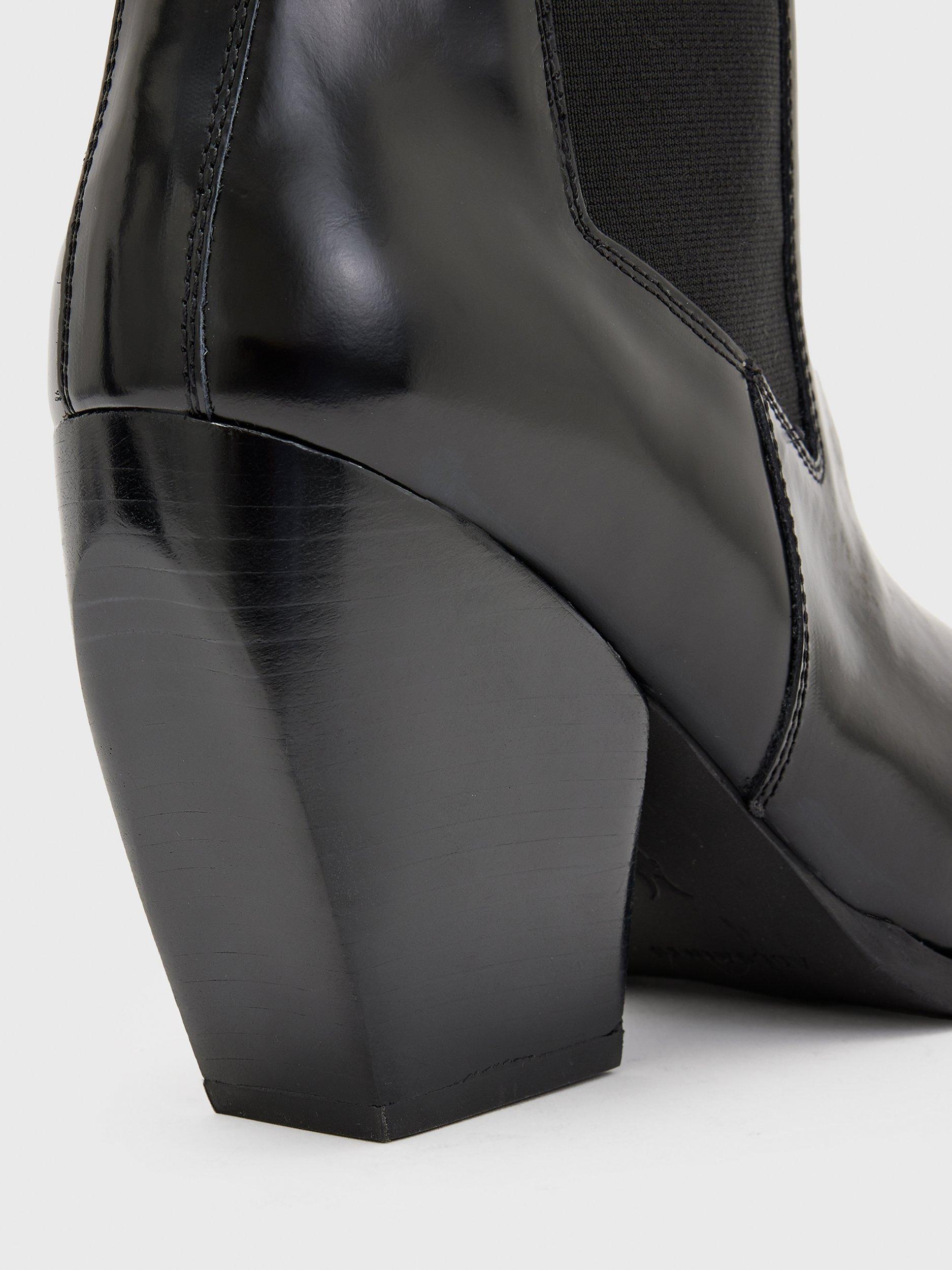 Product image 5 of 6, which shows AllSaints Ria Leather Ankle Boots, Black, EU39