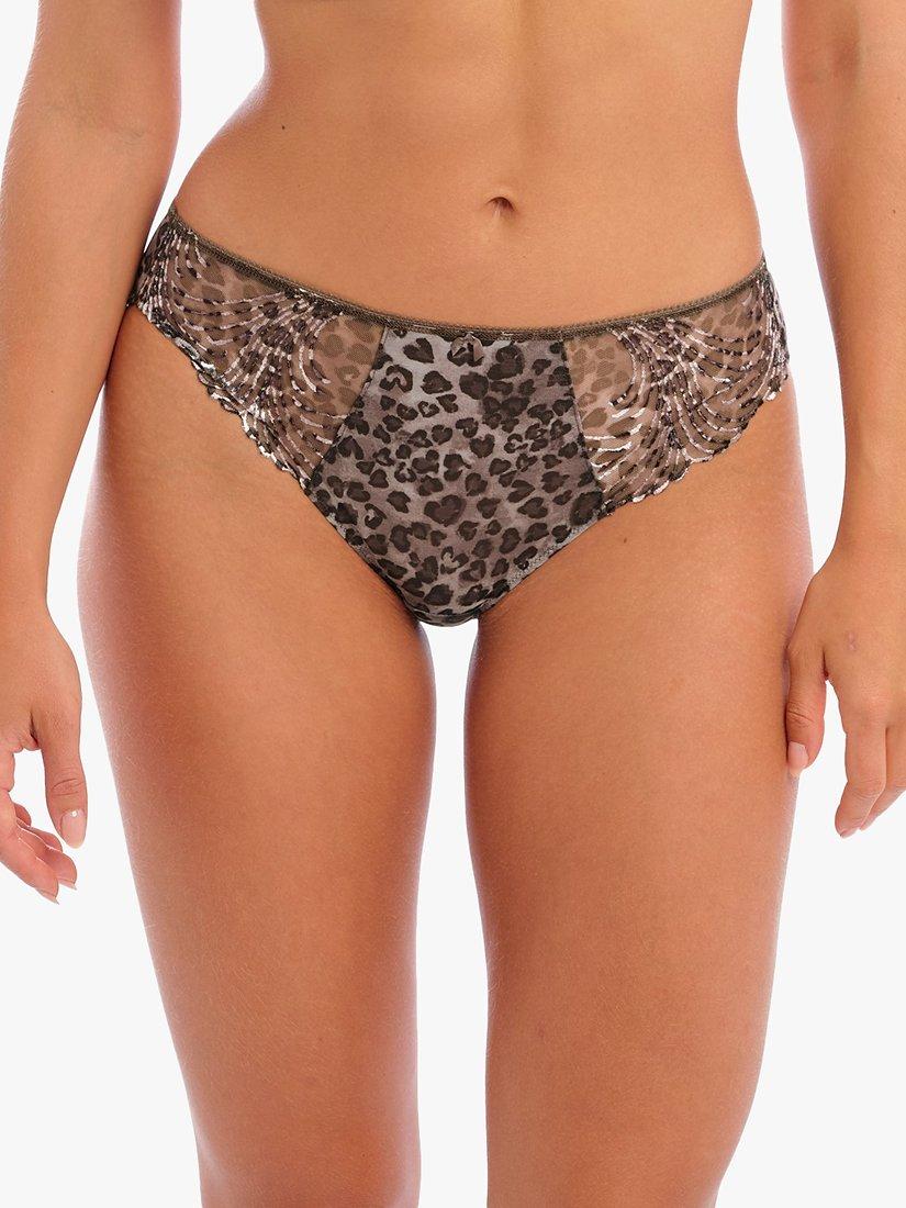 Fantasie Antonia Leopard Print Knickers, Truffle